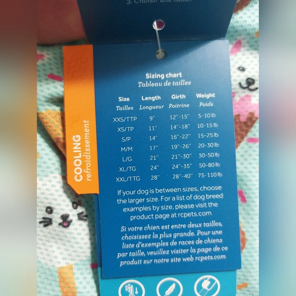 RC Pets‎ Zephyr Cooling Vest for Dogs, Ice Cream Size XL